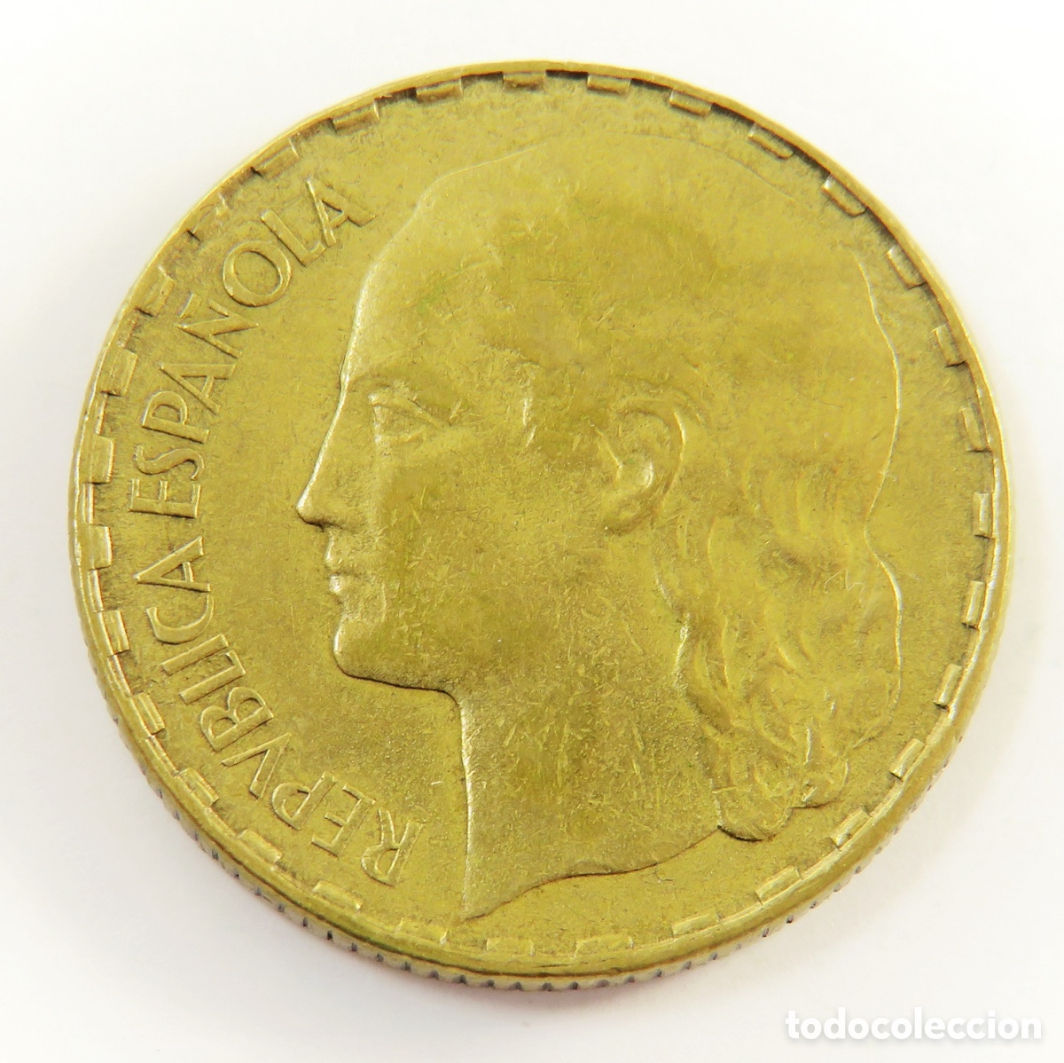 Monedas Rep&uacute;blica: Moneda de 1 Peseta 1937 La Rubia II Rep&uacute;blica Guerra Civil Espa&ntilde;ola