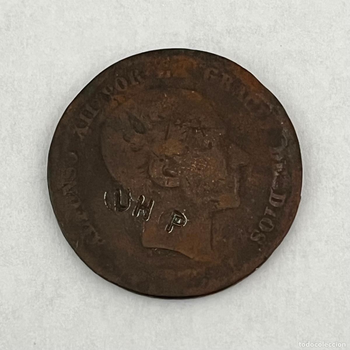 Monedas Rep&uacute;blica: MONEDA RESELLADA. UHP. UNION HERMANOS PROLETARIOS. GUERRA CIVIL.