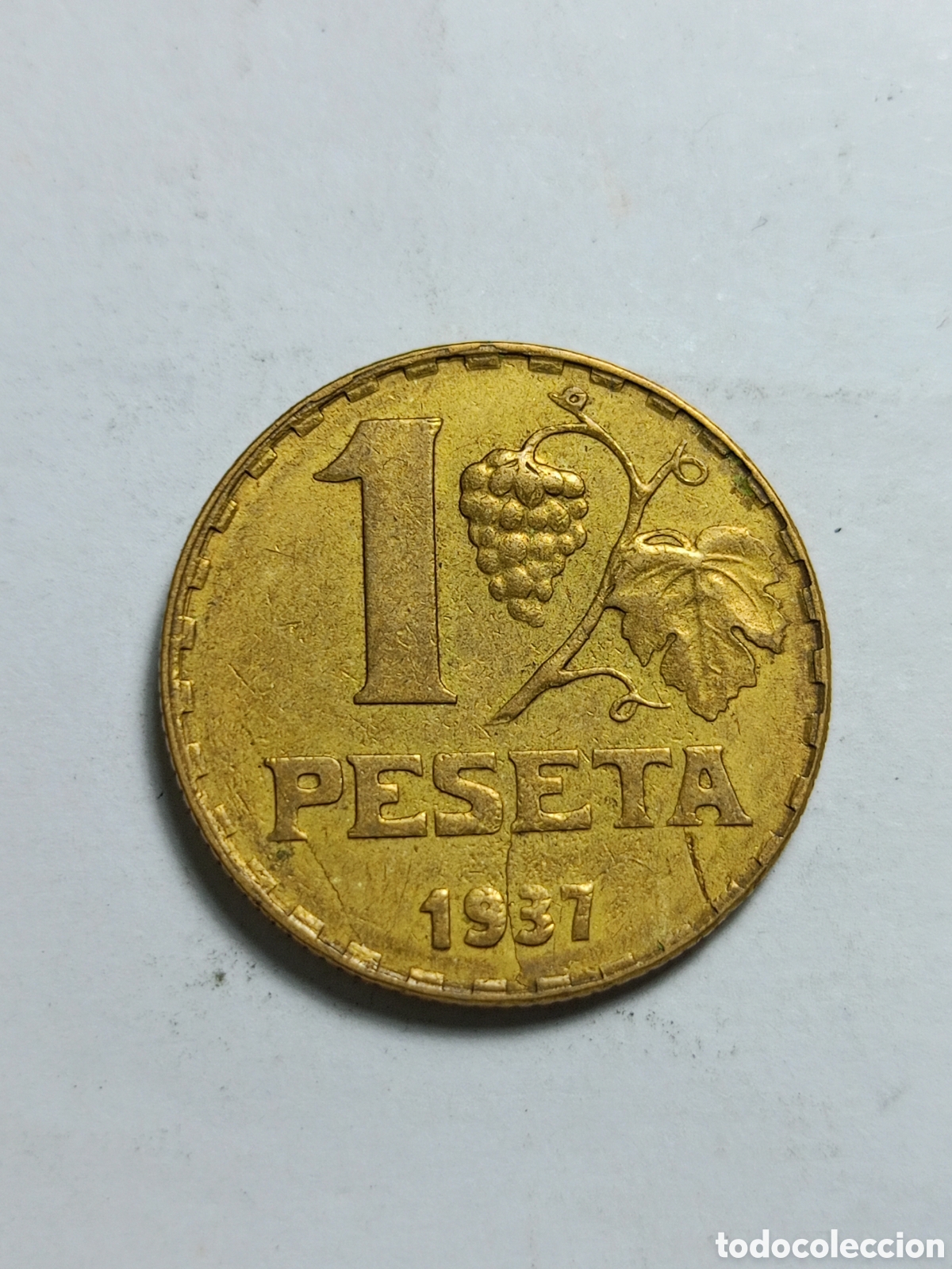 Monedas Rep&uacute;blica: Moneda de 1 Peseta 1937 II Rep&uacute;blica Espa&ntilde;ola Guerra Civil