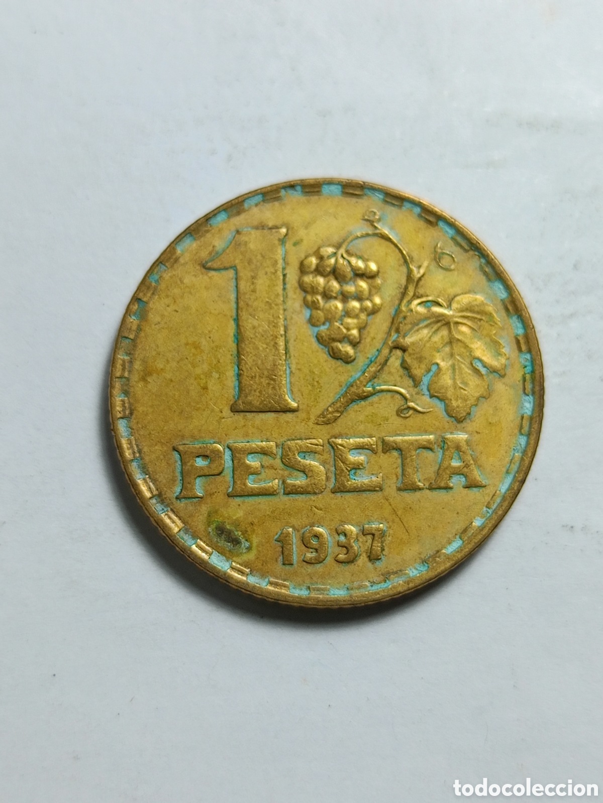 Monedas Rep&uacute;blica: Moneda de 1 Peseta 1937 II Rep&uacute;blica Espa&ntilde;ola Guerra Civil