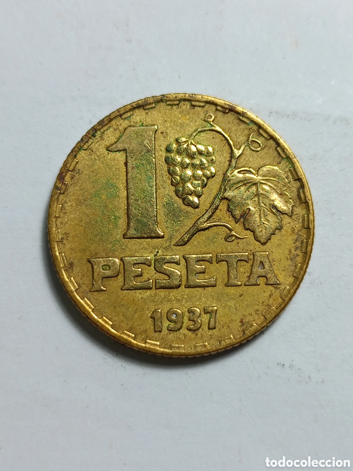 Monedas Rep&uacute;blica: Moneda de 1 Peseta 1937 II Rep&uacute;blica Espa&ntilde;ola Guerra Civil