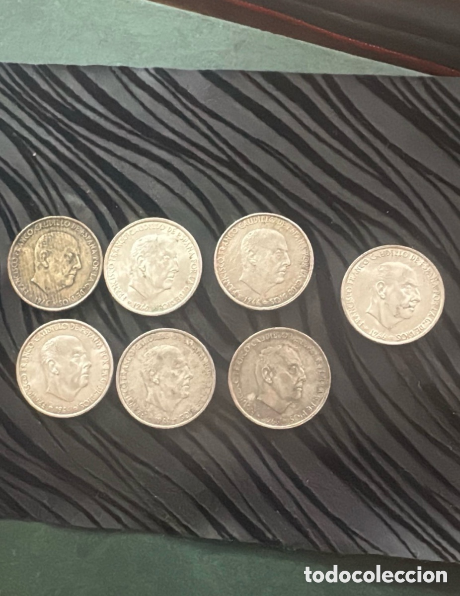 Monedas Rep&uacute;blica: Lote de 7 monedas de franco plata