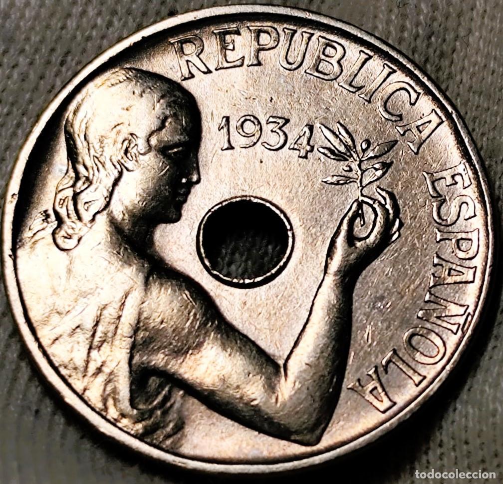 Monedas Rep&uacute;blica: Moneda de 25 C&eacute;ntimos. Espa&ntilde;a. A&ntilde;o: 1934. Periodo: Segunda Rep&uacute;blica (1931‑1936). Lote 2227