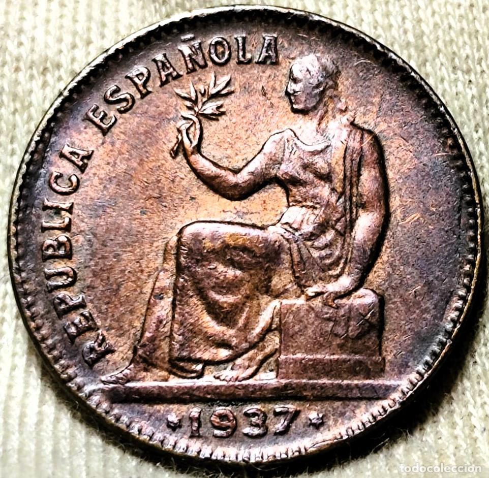 Monedas Rep&uacute;blica: Espa&ntilde;a. 50 C&eacute;ntimos 1937. Segunda Rep&uacute;blica. Variante: Orla de puntos cuadrados. Lote 2235