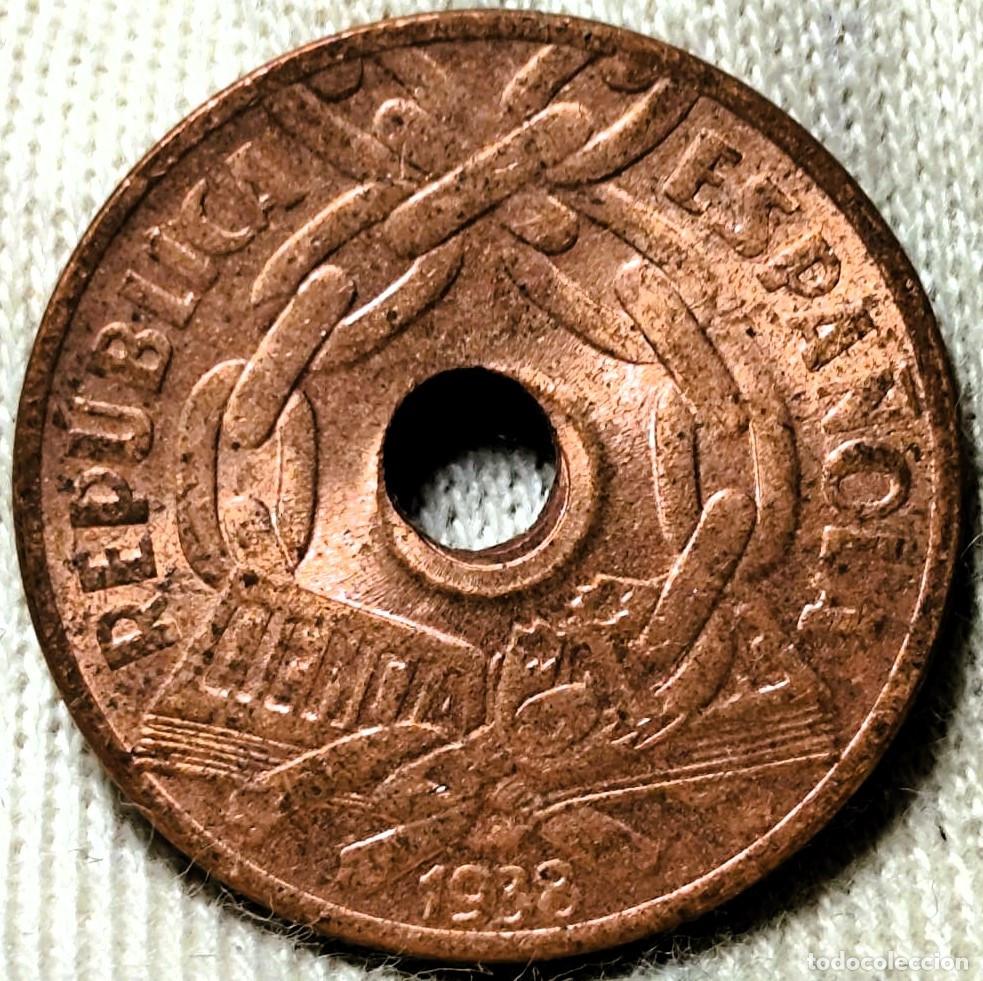 Monedas Rep&uacute;blica: Moneda de 25 c&eacute;ntimos de la Rep&uacute;blica Espa&ntilde;ola, a&ntilde;o 1938, Sin Circular, Lote 2237