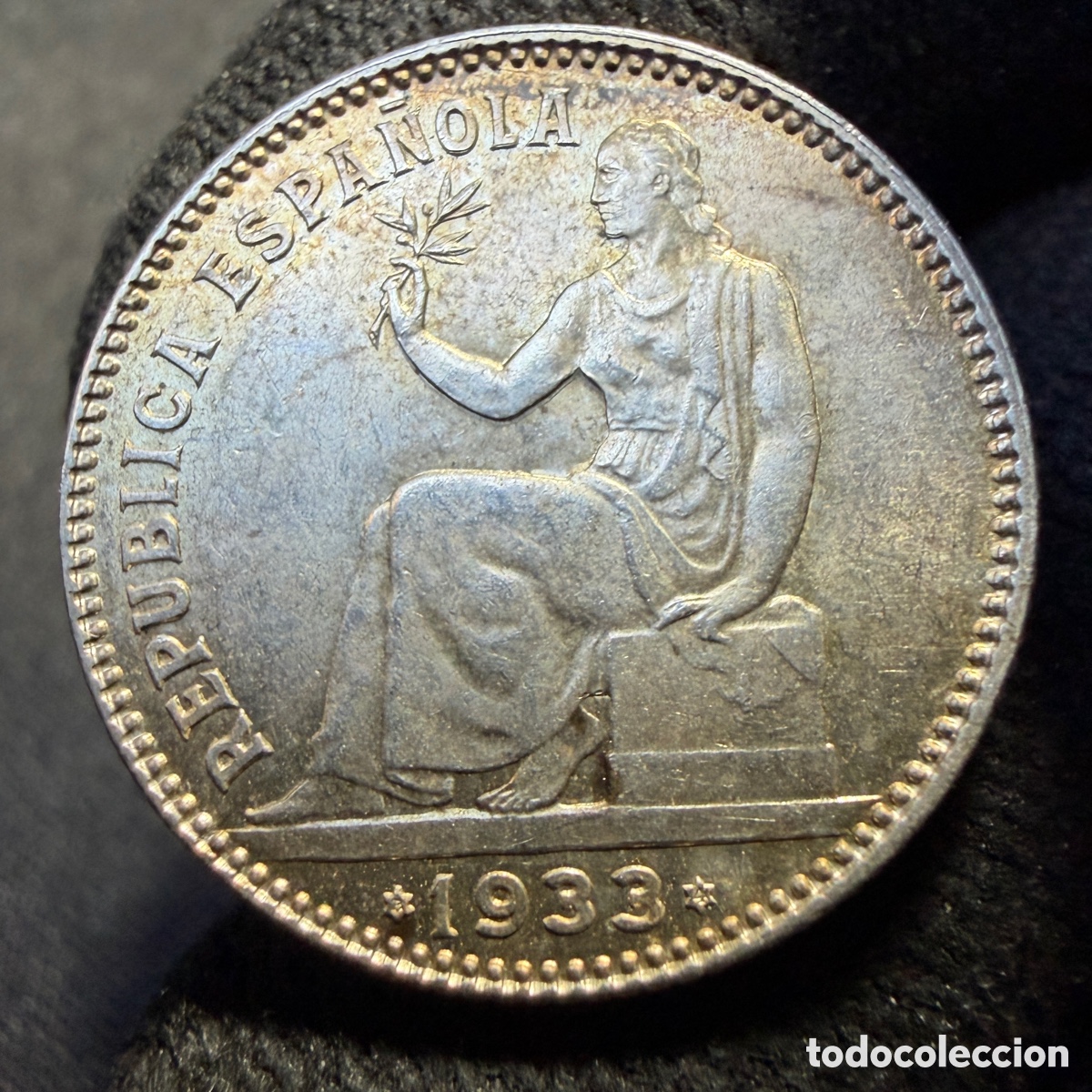 Monedas Rep&uacute;blica: 1 Peseta Segunda Rep&uacute;blica 1933 3* 4* MBC