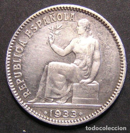 Monedas Rep&uacute;blica: II REP&Uacute;BLICA - 1 PESETA DE PLATA 1933 ESTRELLAS 3-4