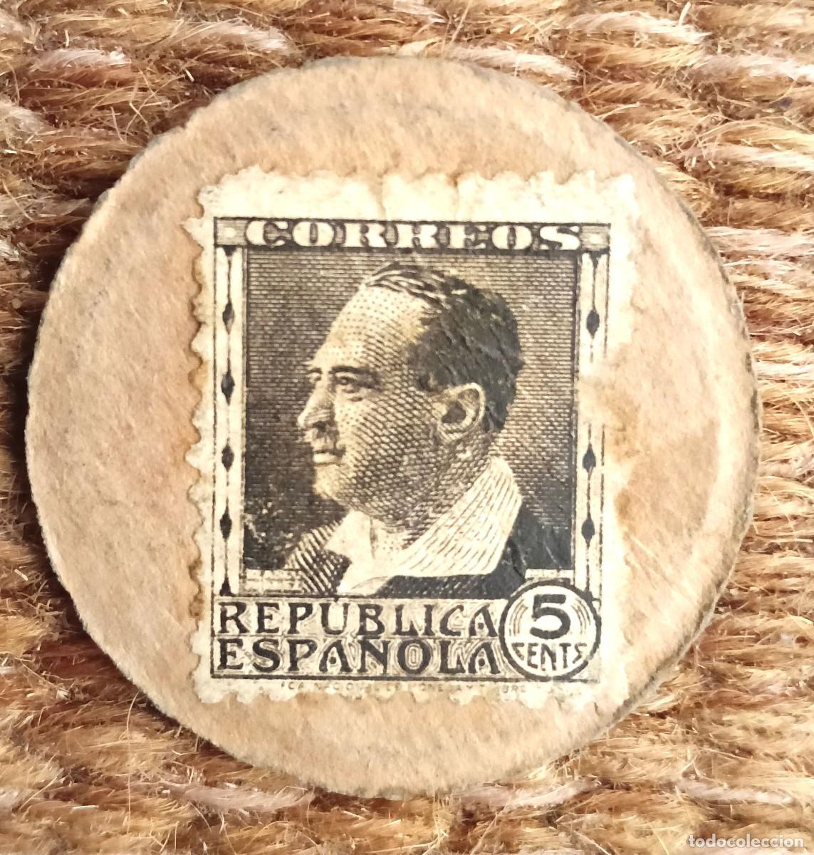 Monedas Rep&uacute;blica: SELLO MONEDA 5 CENTIMOS - blasco iba&ntilde;ez - republica espa&ntilde;ola