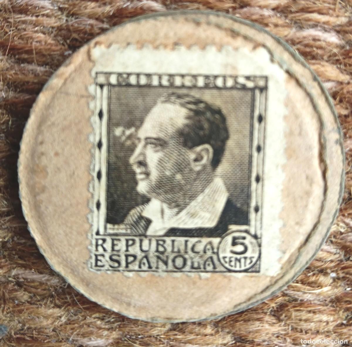 Monedas Rep&uacute;blica: SELLO MONEDA 5 CENTIMOS - blasco iba&ntilde;ez - republica espa&ntilde;ola