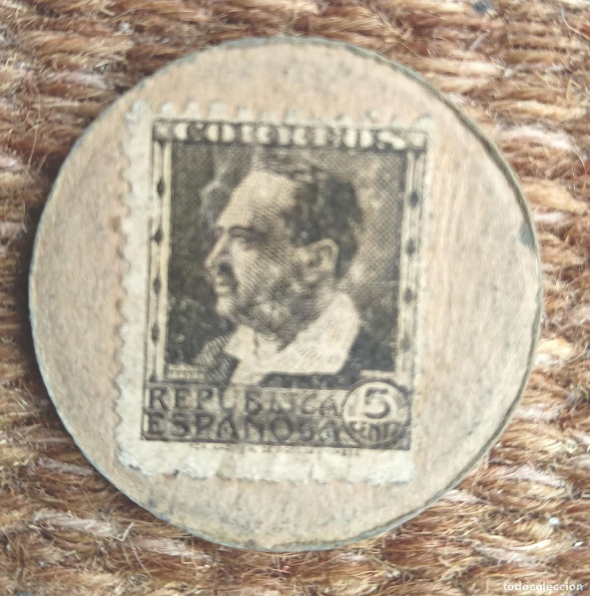 Monedas Rep&uacute;blica: SELLO MONEDA 5 CENTIMOS - blasco iba&ntilde;ez - republica espa&ntilde;ola