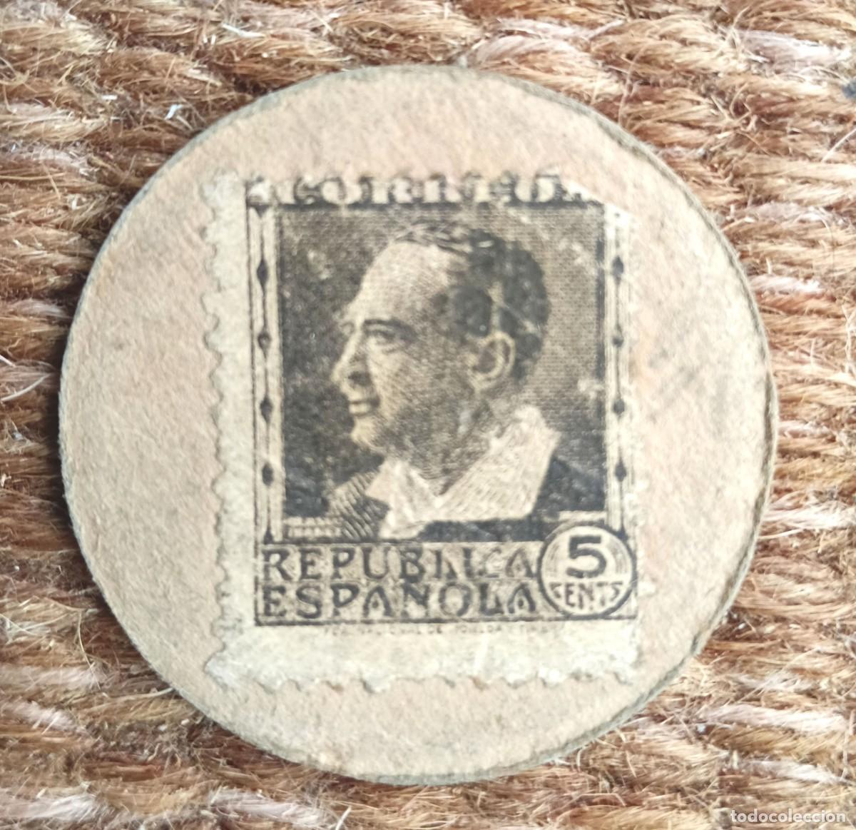 Monedas Rep&uacute;blica: SELLO MONEDA 5 CENTIMOS - blasco iba&ntilde;ez - republica espa&ntilde;ola