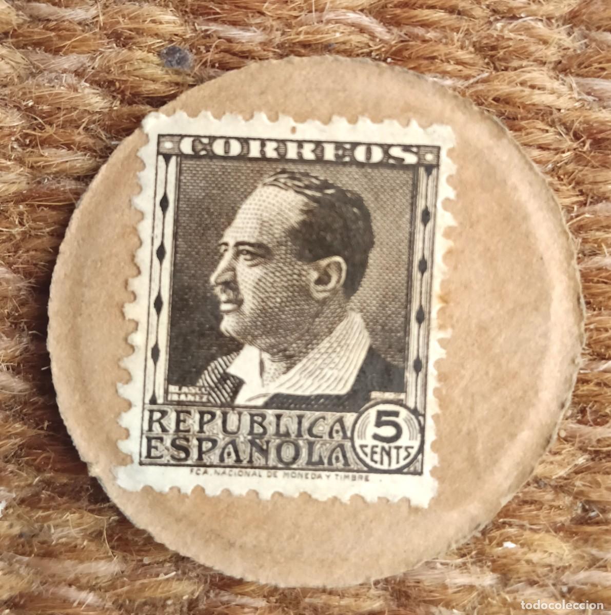 Monedas Rep&uacute;blica: SELLO MONEDA 5 CENTIMOS - blasco iba&ntilde;ez - republica espa&ntilde;ola