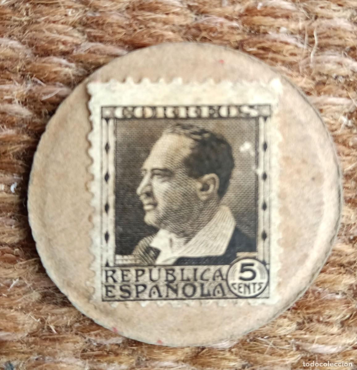 Monedas Rep&uacute;blica: SELLO MONEDA 5 CENTIMOS - blasco iba&ntilde;ez - republica espa&ntilde;ola