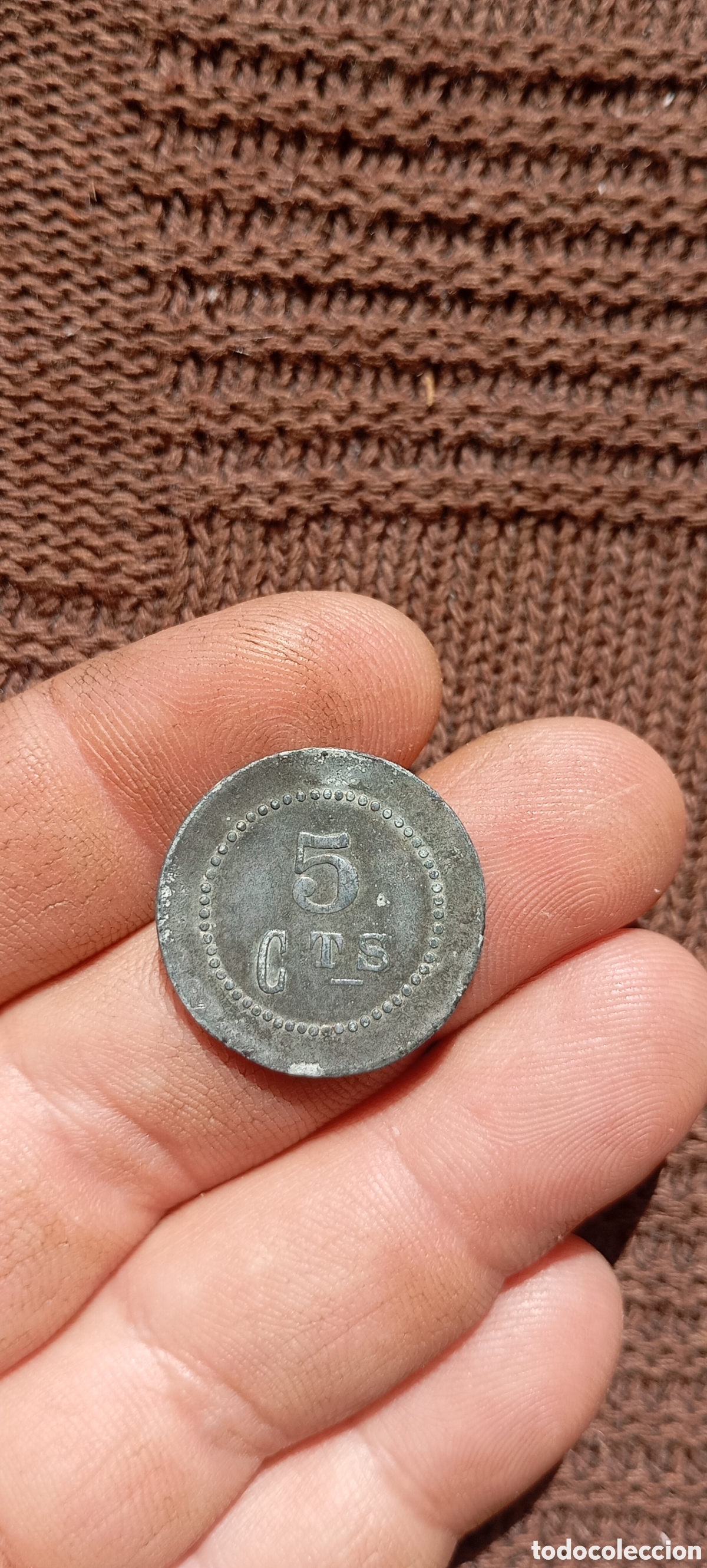 Monedas Rep&uacute;blica: 5 c&eacute;ntimos Masroig Tarragona guerra civil
