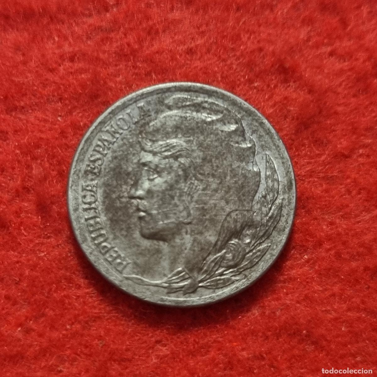 Monedas Rep&uacute;blica: MONEDA 5 CENTIMOS REPUBLICA 1937 DE HIERRO MBC ORIGINAL C38