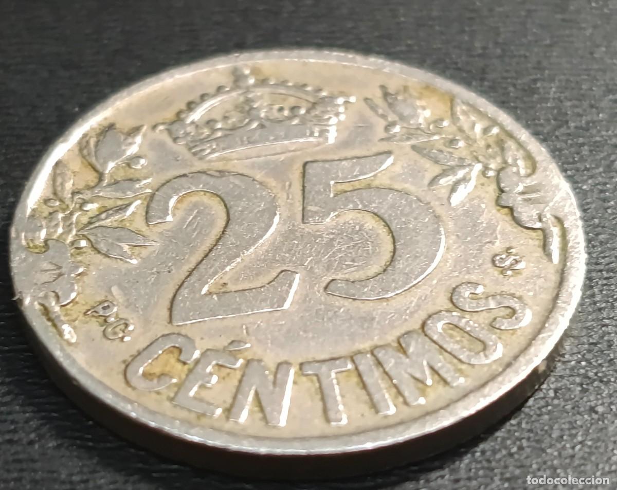 Monedas Rep&uacute;blica: Moneda de 25 centimos a&ntilde;o 1925 - Foto 1