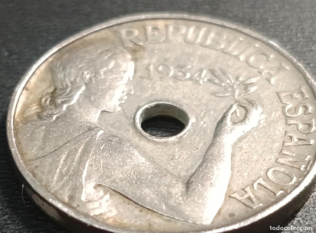Monedas Rep&uacute;blica: Moneda de 25 centimos a&ntilde;o 1934 - Foto 1