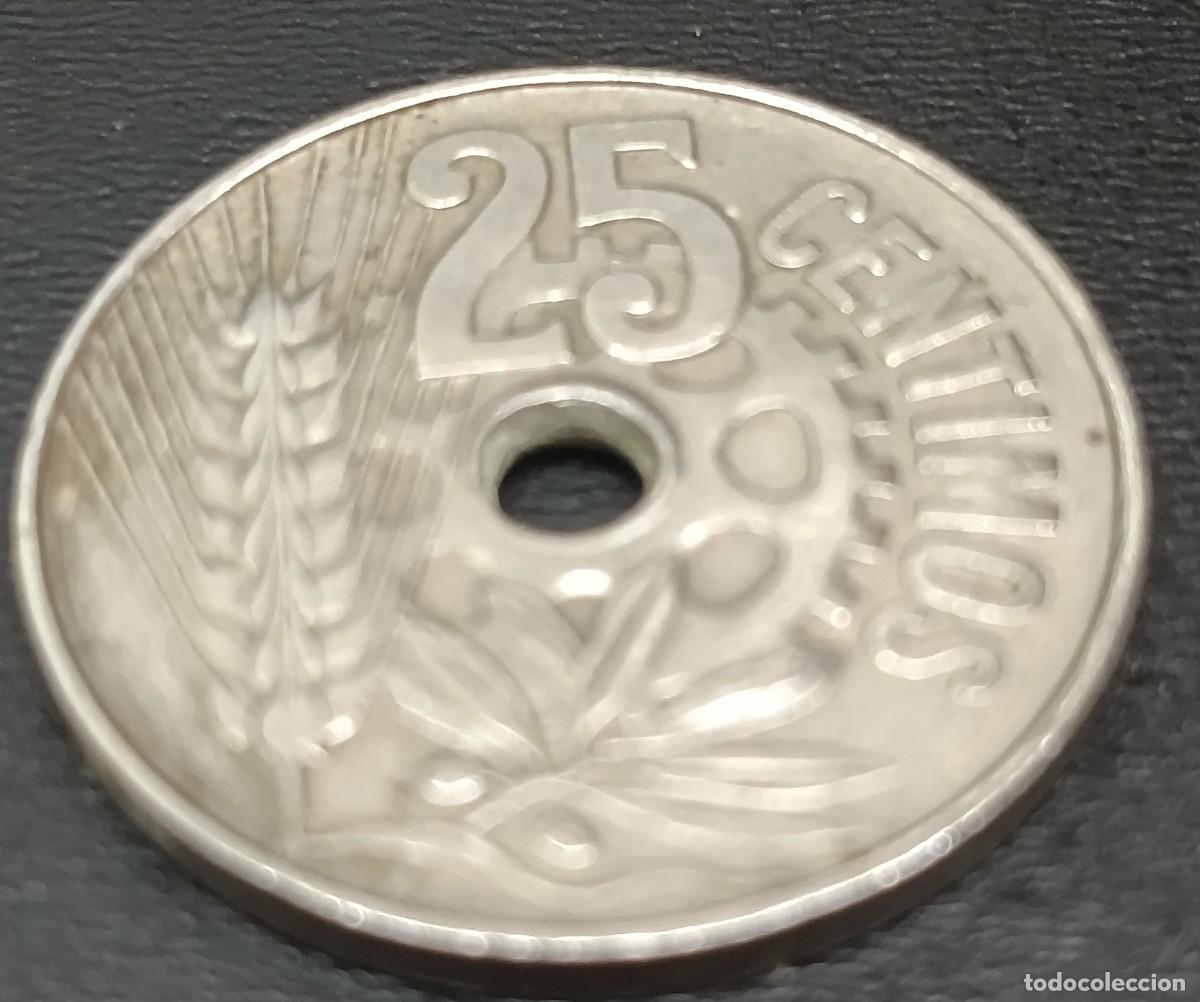 Monedas Rep&uacute;blica: Moneda de 25 centimos a&ntilde;o 1934 - Foto 2