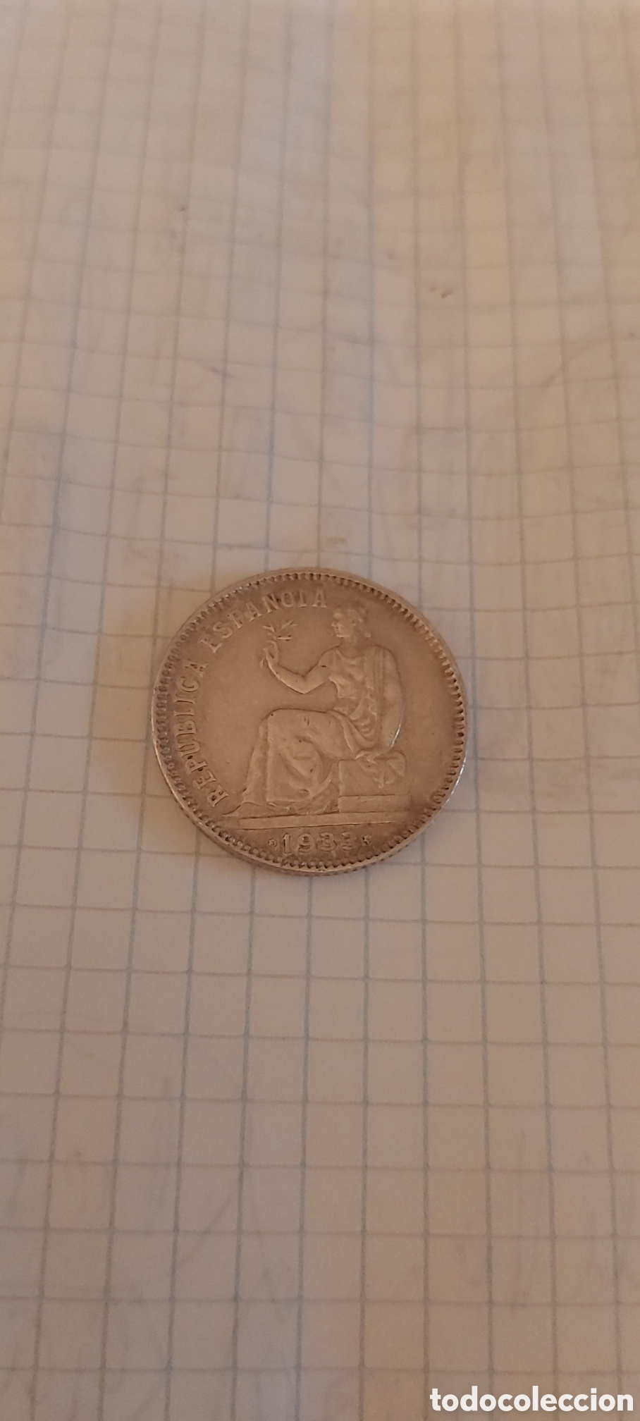 Monedas Rep&uacute;blica: 1 PESETA DE PLATA REPUBLICA 1933. ESTRELLAS 3 Y 4.