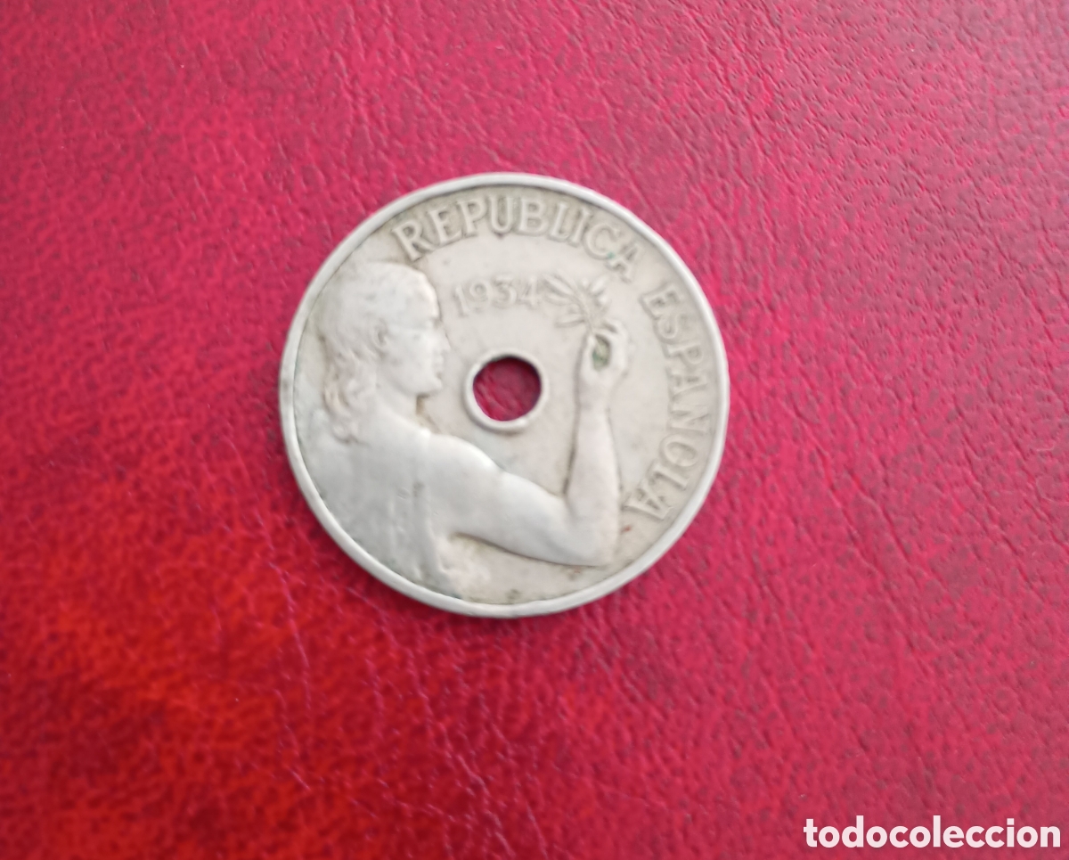 Monedas Rep&uacute;blica: ESPA&Ntilde;A 1934 - 25 C&Eacute;NTIMOS - MONEDA ORIGINAL