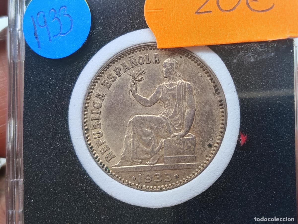 Monedas Rep&uacute;blica: 1 peseta de plata de 1933 encapsulada