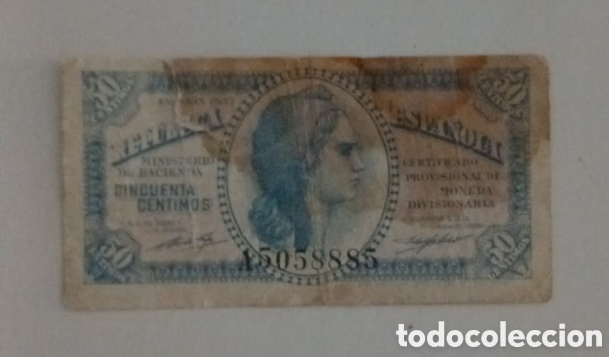 Monedas Rep&uacute;blica: BILLETE REP&Uacute;BLICA ESPA&Ntilde;OLA. 1937