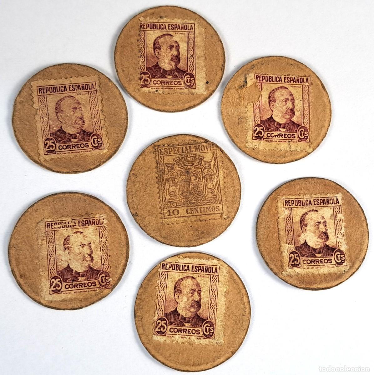 Monedas Rep&uacute;blica: 7 Sellos monedas, Rep&uacute;blica espa&ntilde;ola (guerra civil)