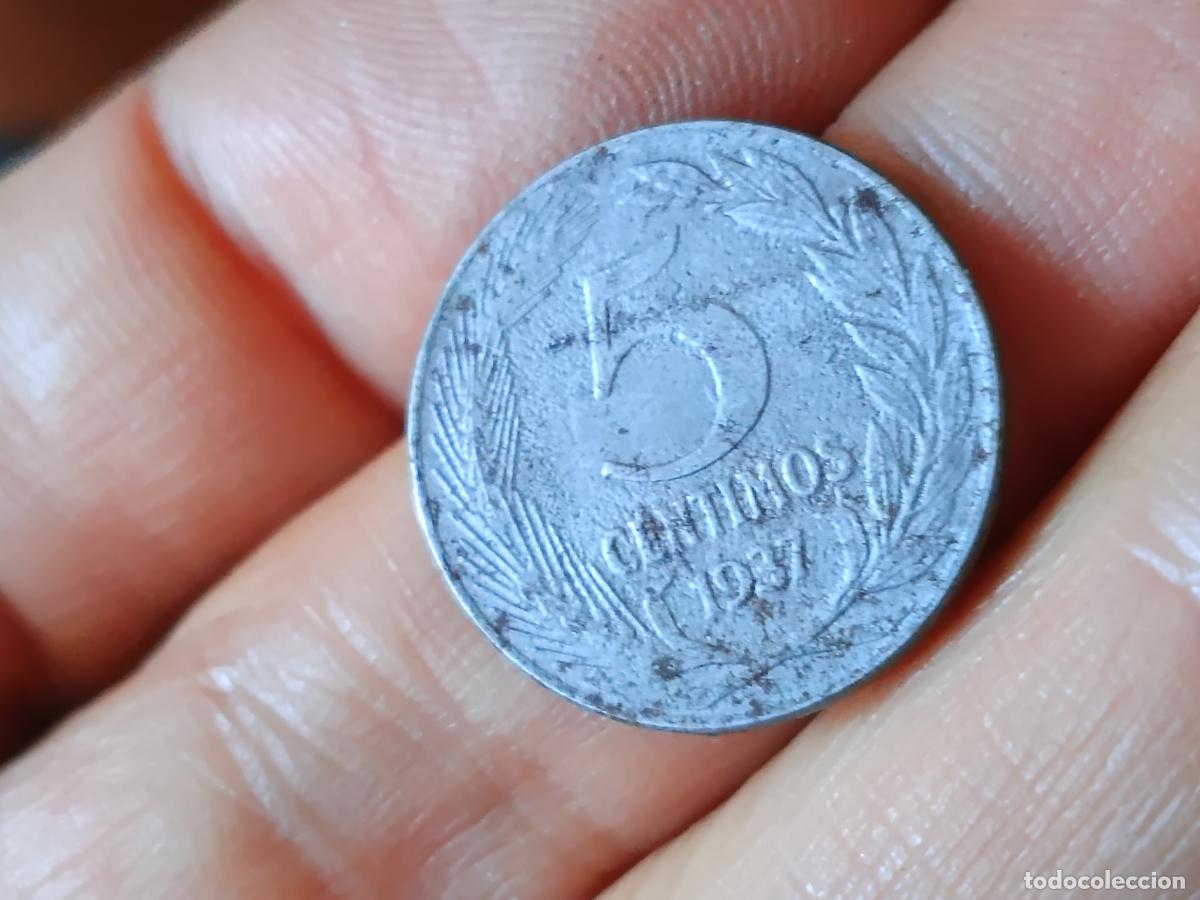 Monedas Rep&uacute;blica: 5 c&eacute;ntimos de 1937 II Rep&uacute;blica