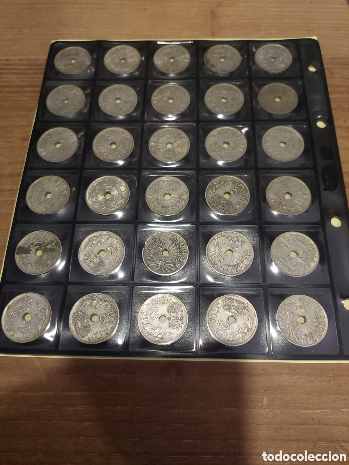 Monedas Rep&uacute;blica: LOTE 1938 S&Ntilde;O TRIUNFAL 25 C&Eacute;NTIMOS ESPA&Ntilde;A