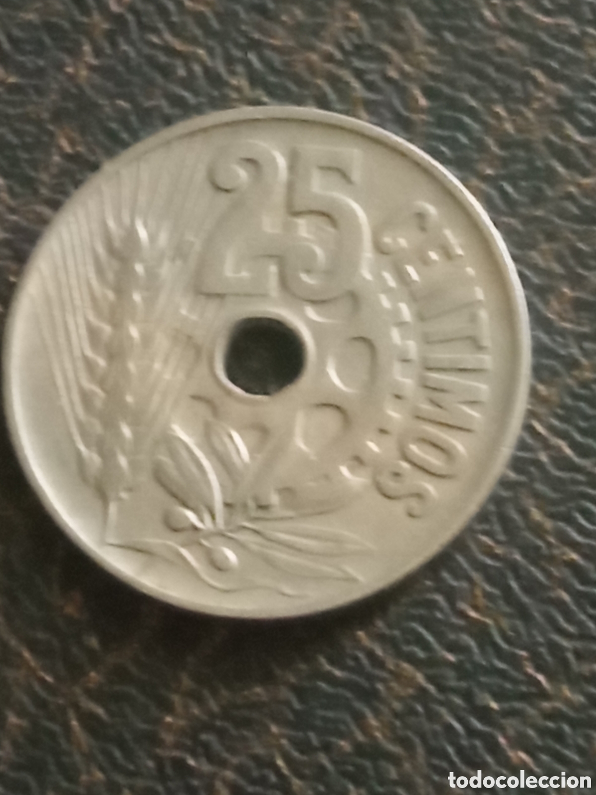Monedas Rep&uacute;blica: Moneda de 25 c&eacute;ntimos de 1934, de Espa&ntilde;a - Foto 2
