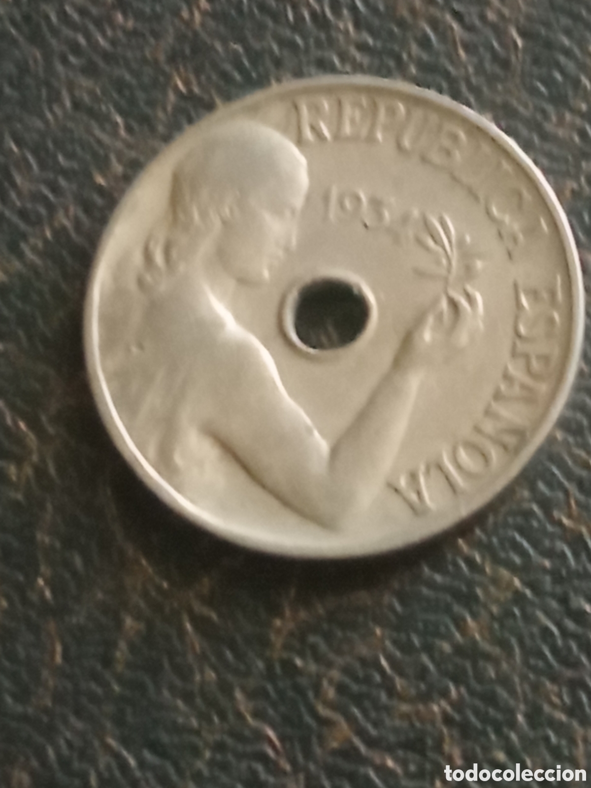 Monedas Rep&uacute;blica: Moneda de 25 c&eacute;ntimos de 1934, de Espa&ntilde;a - Foto 1