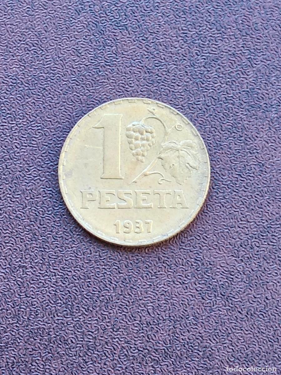 Monedas Rep&uacute;blica: MONEDA DE 1 PESETA DE LA REPUBLICA DEL A&Ntilde;O 1937.DEL RACIMO DE UVAS.ORIGINAL%