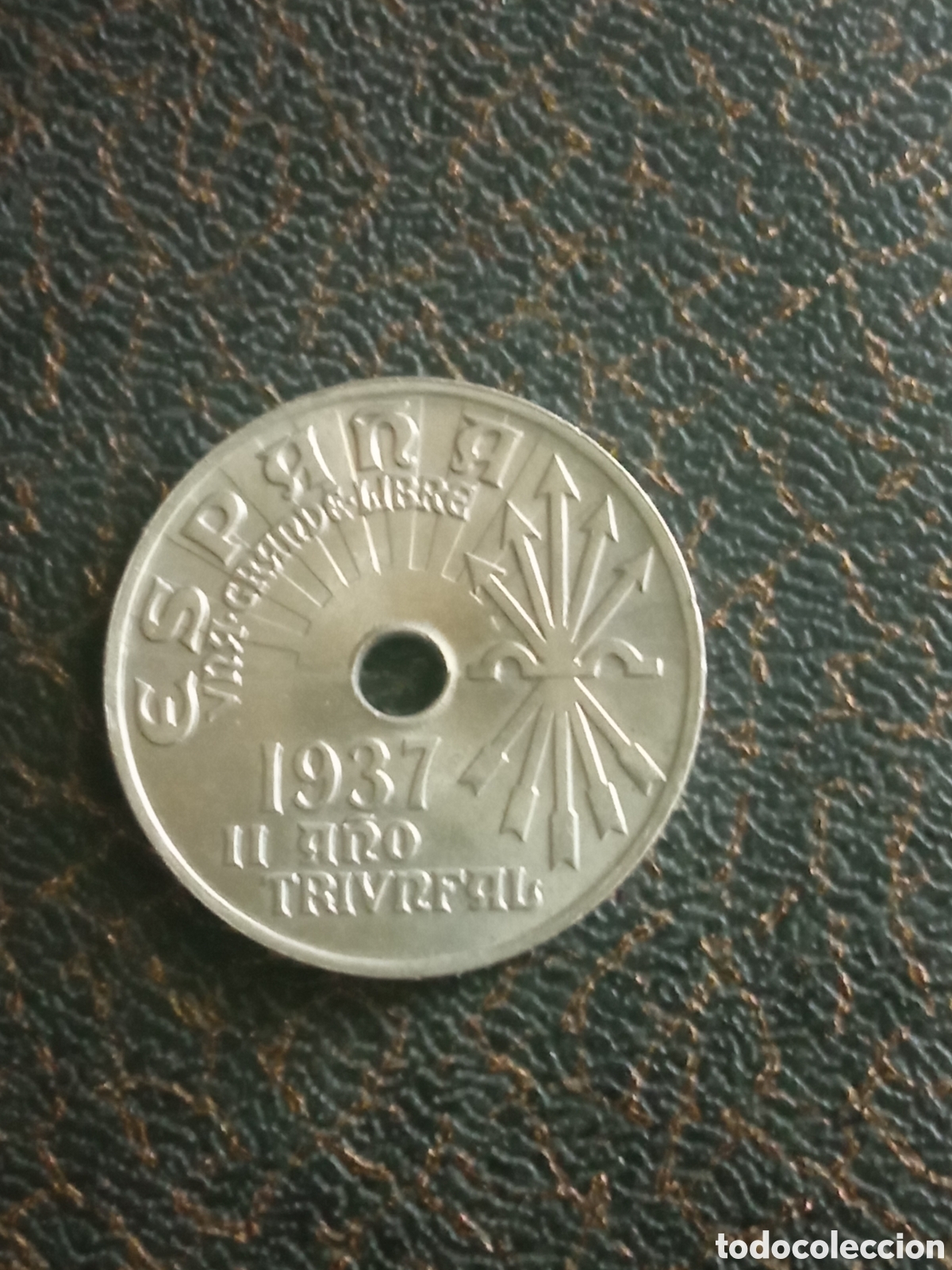Monedas Rep&uacute;blica: Moneda de 25 c&eacute;ntimos de 1937,sin circular, brillo original