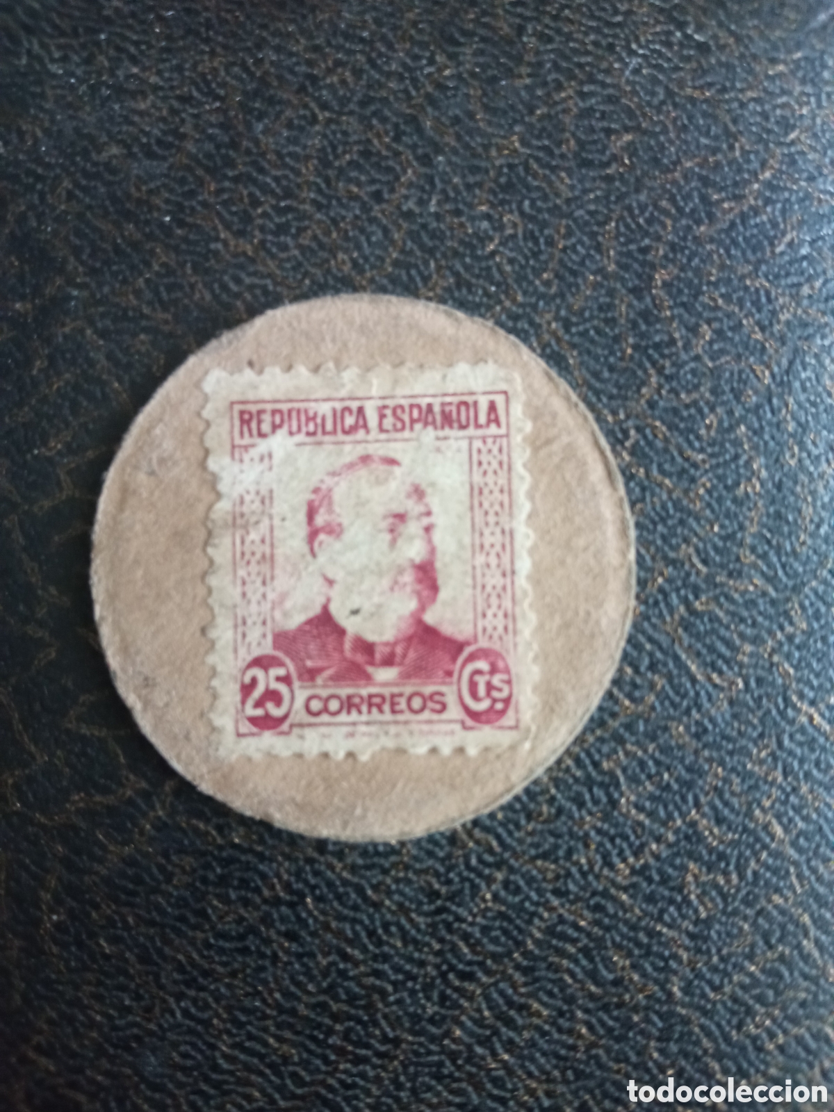 Monedas Rep&uacute;blica: Sello moneda de la Guerra Civil Espa&ntilde;ola, 25 c&eacute;ntimos