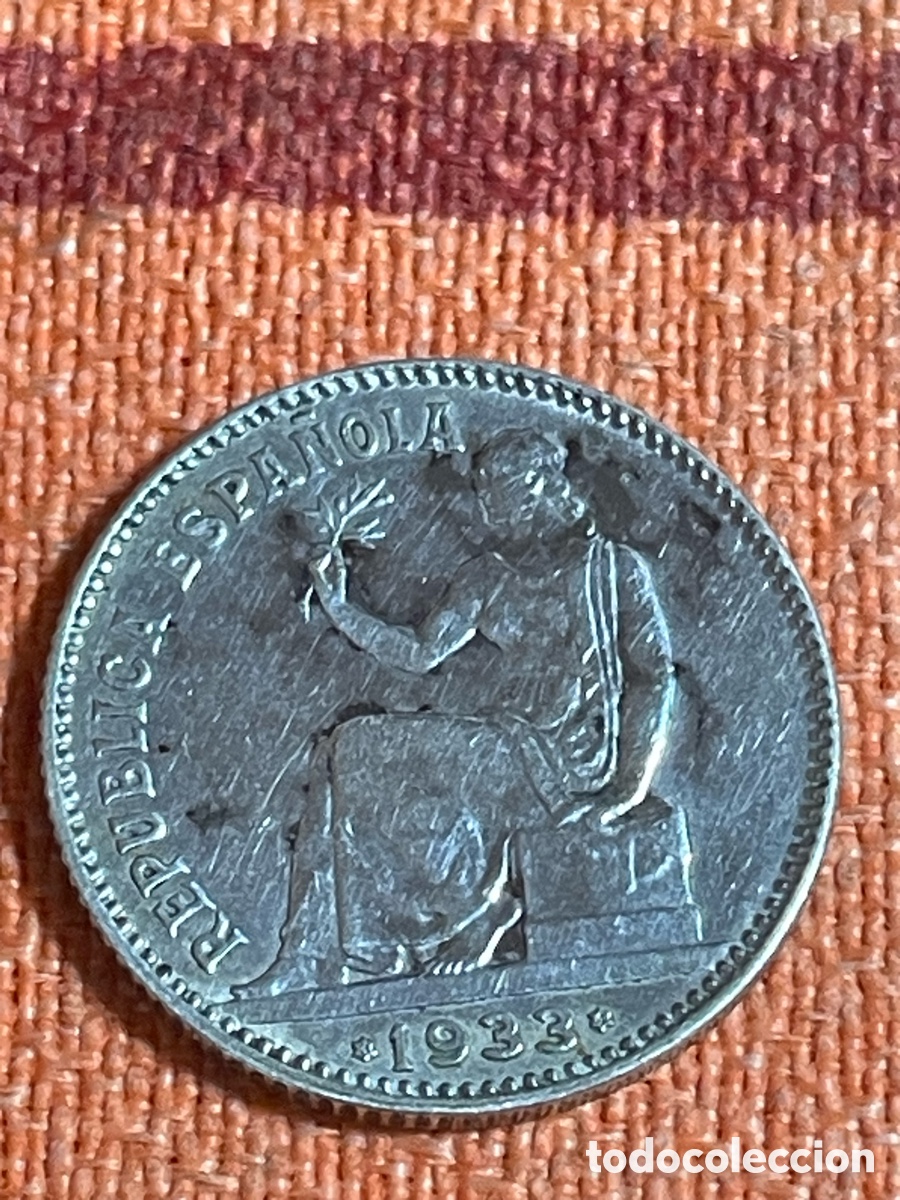 Monedas Rep&uacute;blica: Moneda 1 peseta 1933 Republica Espa&ntilde;ola