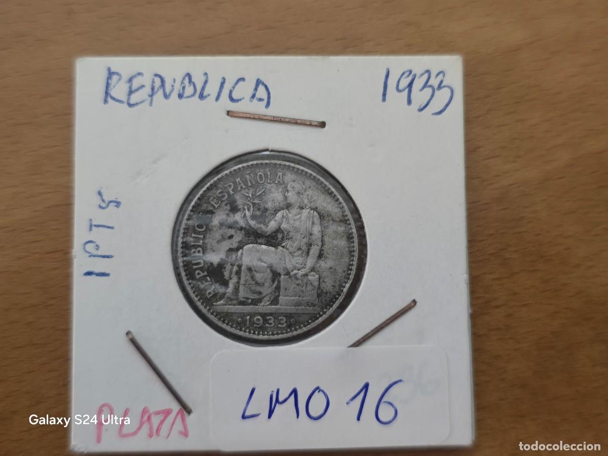 Monnaies R&eacute;publique: 1 PESETA DE 1933 *3*4 ....MUY BONITA.....5 GRAMOS DE PLATA....LM016.....LA DE LAS FOTOS