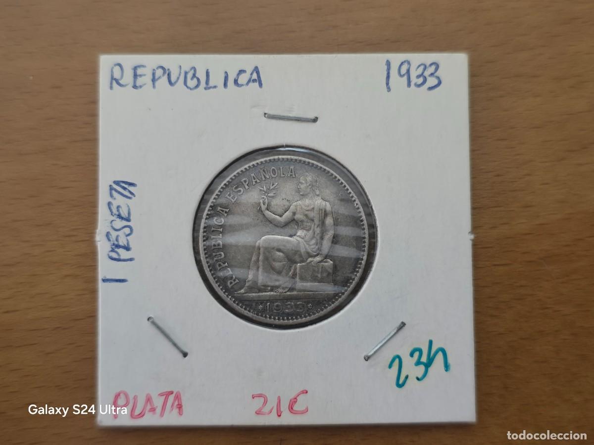 Monete Repubblica: 1 PESETA DE 1933 *3*4 ....MUY BONITA.....5 GRAMOS DE PLATA....LM019.....LA DE LAS FOTOS