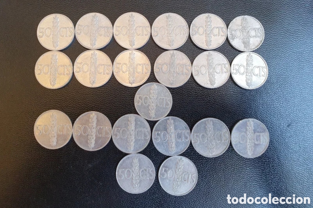 Monedas Rep&uacute;blica: 21 MONEDAS de 50 C&Eacute;NTIMOS 1966 (*67/68/69/71/73)