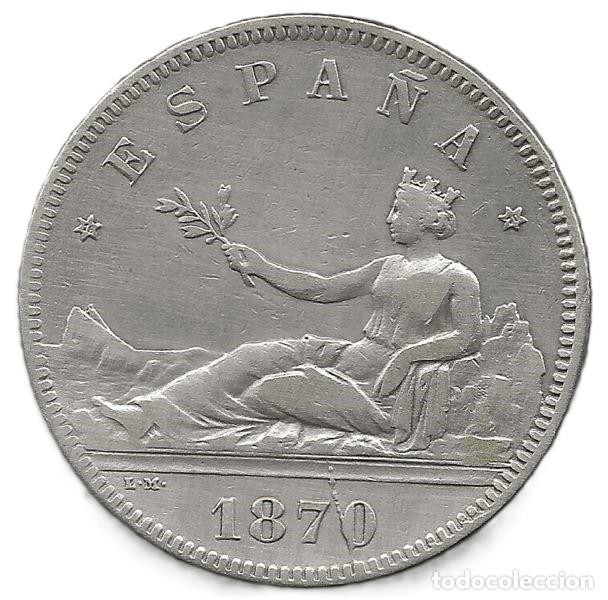 Monedas Rep&uacute;blica: Moneda 2 Pesetas Primera Rep&uacute;blica 1870*18*70 plata