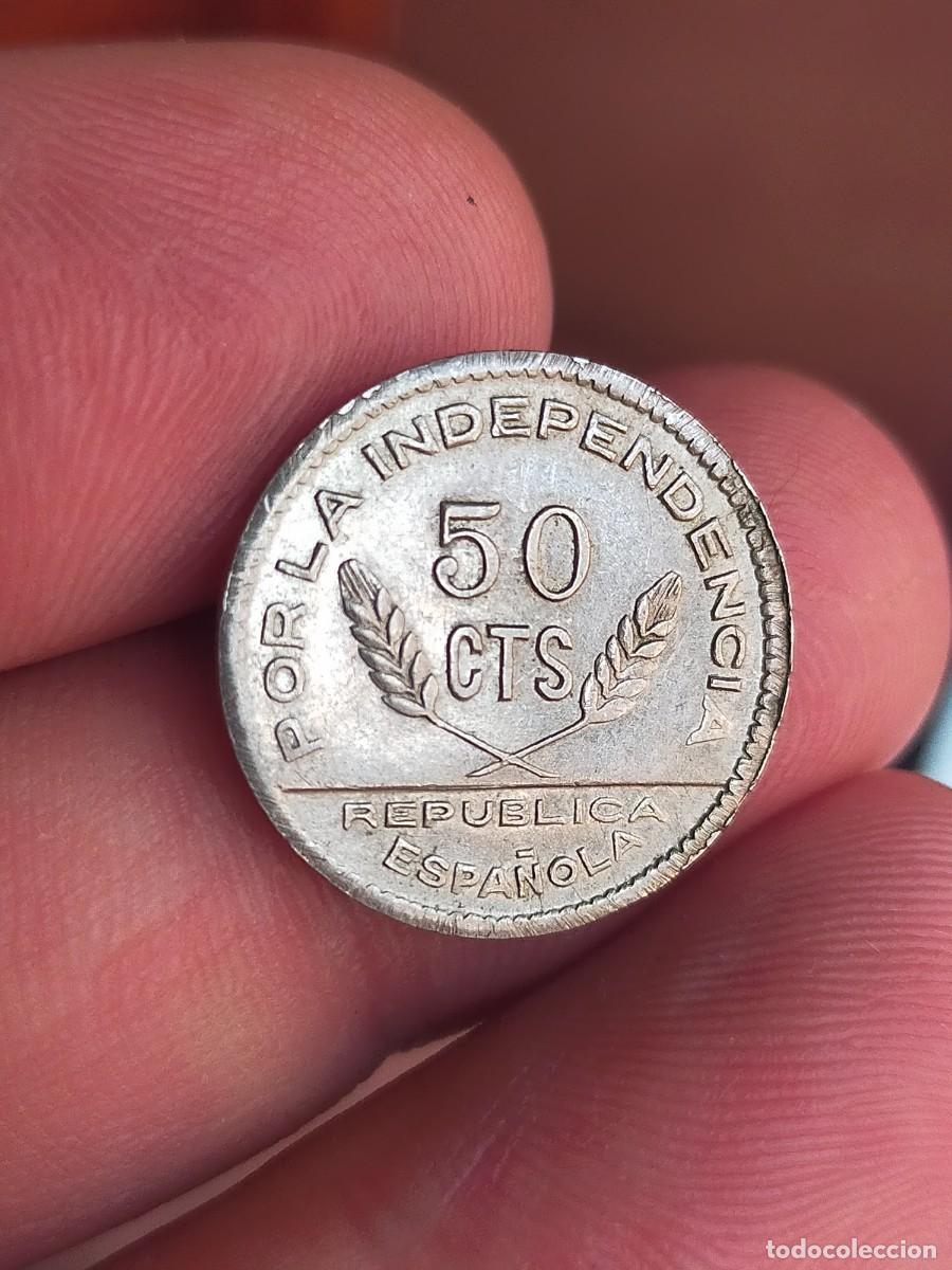 Monnaies R&eacute;publique: MONEDA DE 50 CINCUENTA CTS CENTIMOS ESPA&Ntilde;A REPUBLICA II 1937 CONSEJO SANTANDER PALENCIA Y BURGOS
