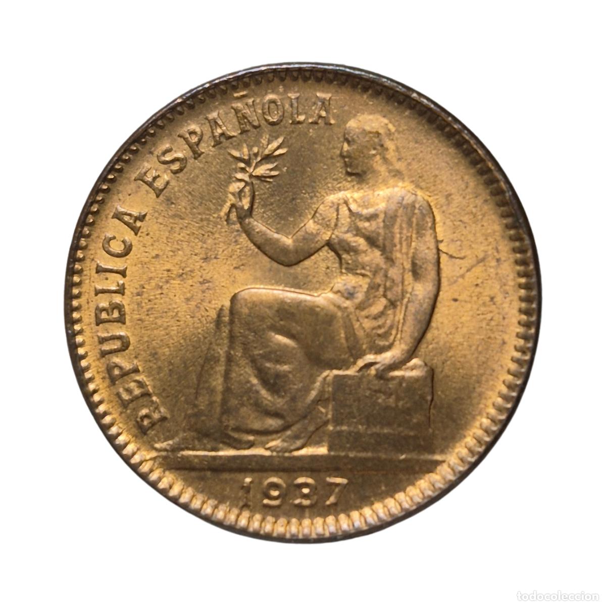 Monedas Rep&uacute;blica: NT/ 2&ordf; REPUBLICA 50 CTS 1937 SIN ESTRELLAS RARA (E1193)