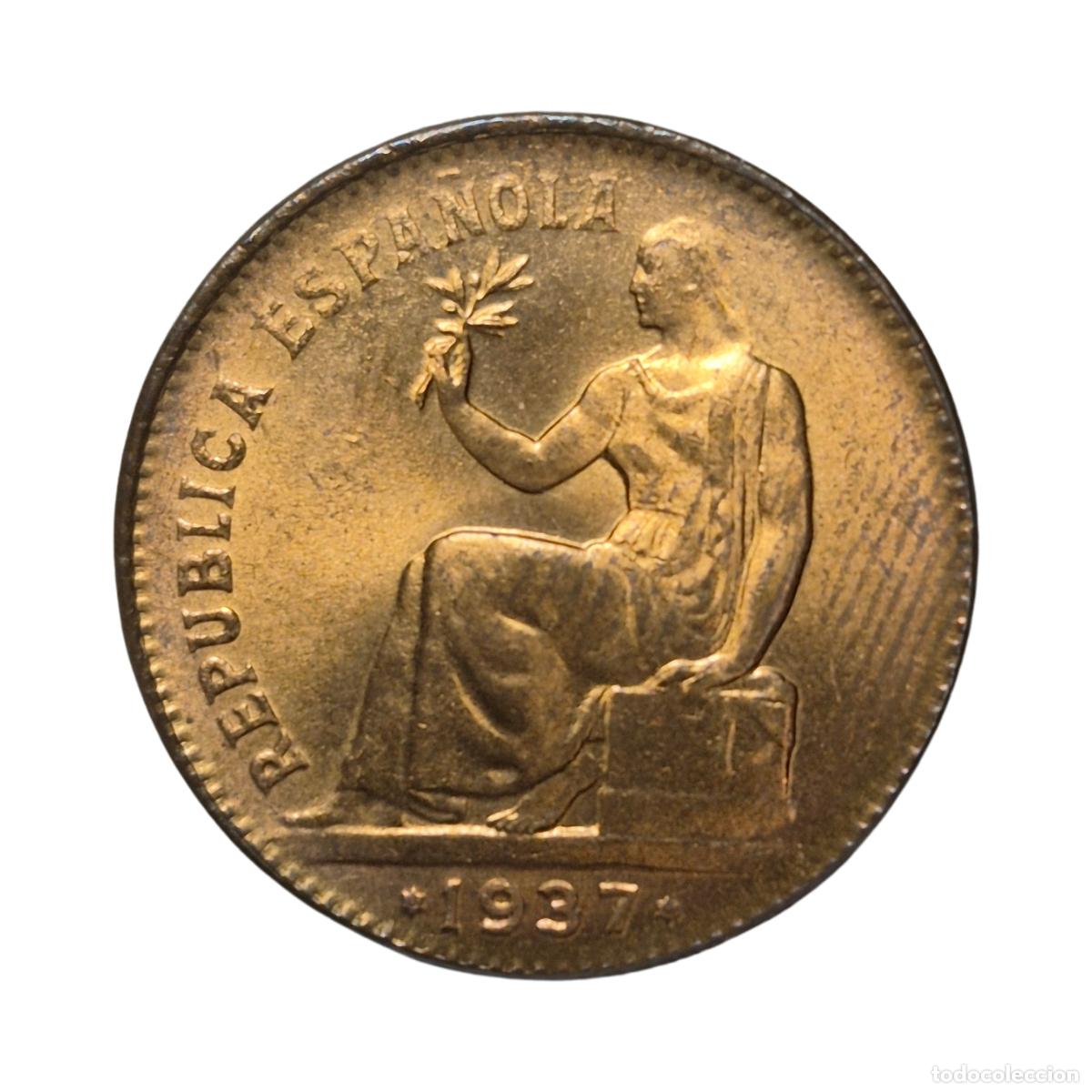 Monedas Rep&uacute;blica: NT/ 2&ordf; REPUBLICA 50 CTS 1937 ORLA CUADRADA (E1191)