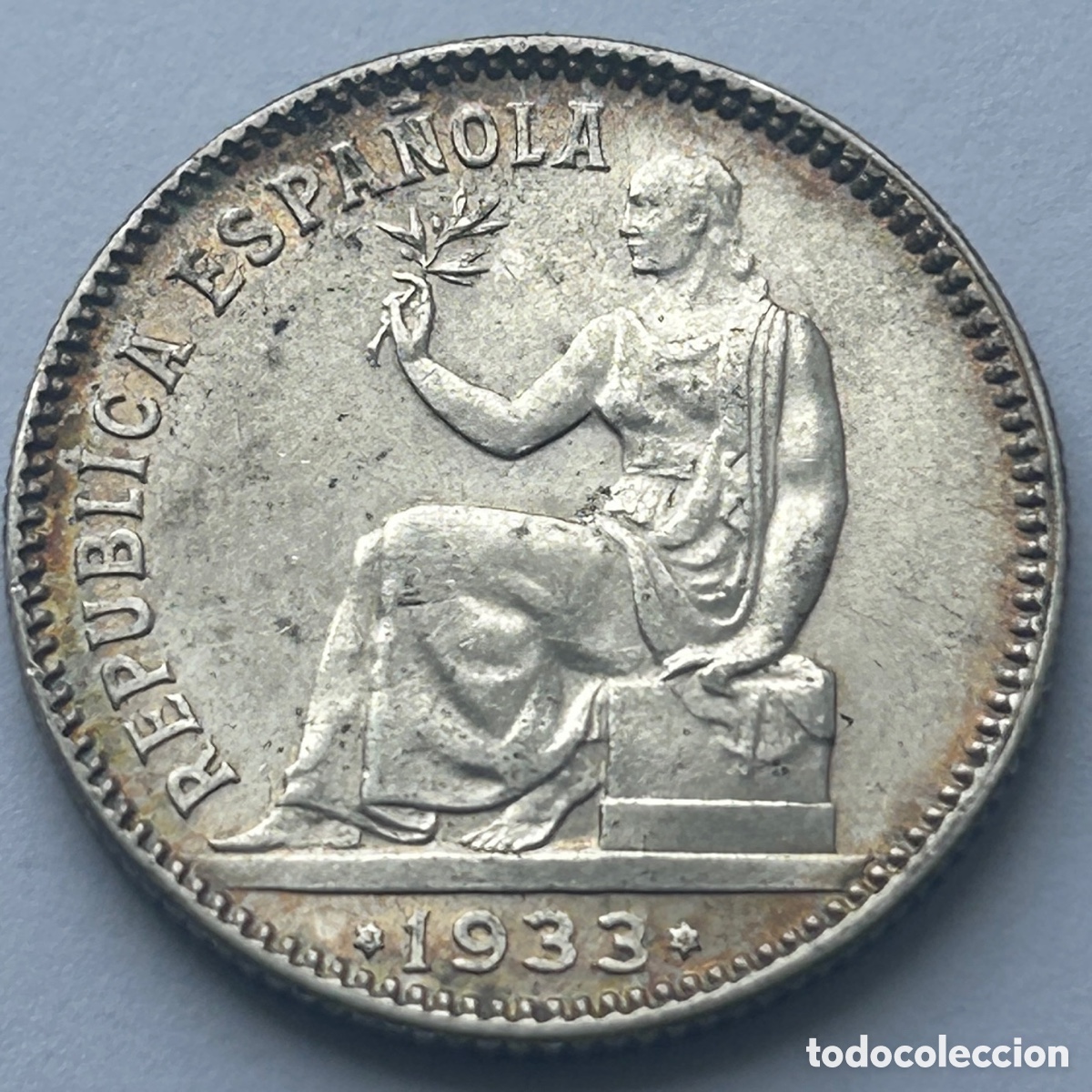 Monedas Rep&uacute;blica: 1 peseta 1933 (*34). II Rep&uacute;blica espa&ntilde;ola