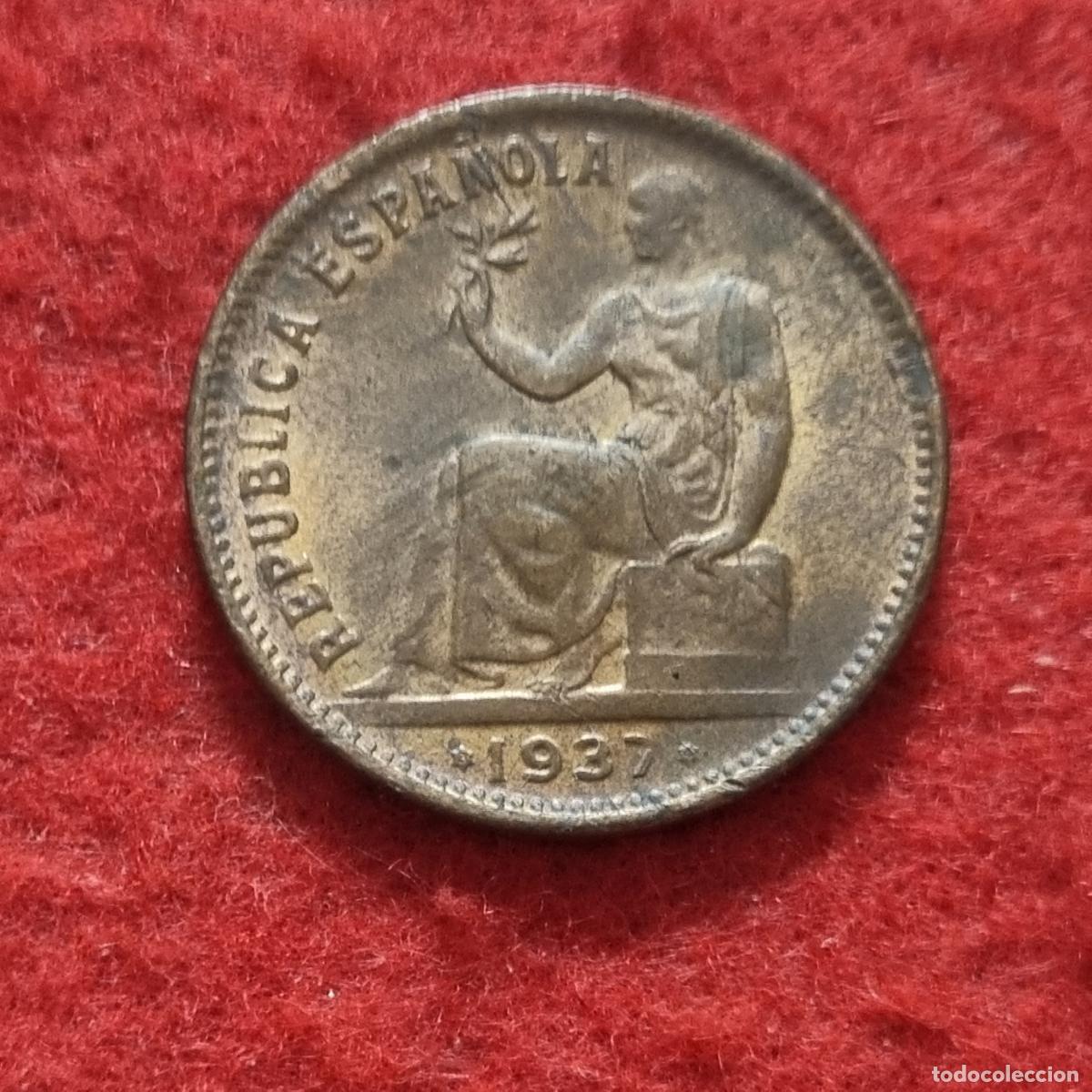 Monedas Rep&uacute;blica: MONEDA 50 CENTIMOS 1937 REPUBLICA ESPA&Ntilde;OLA ESTRELLAS VISIBLES 3 4 EBC ORIGINAL C39