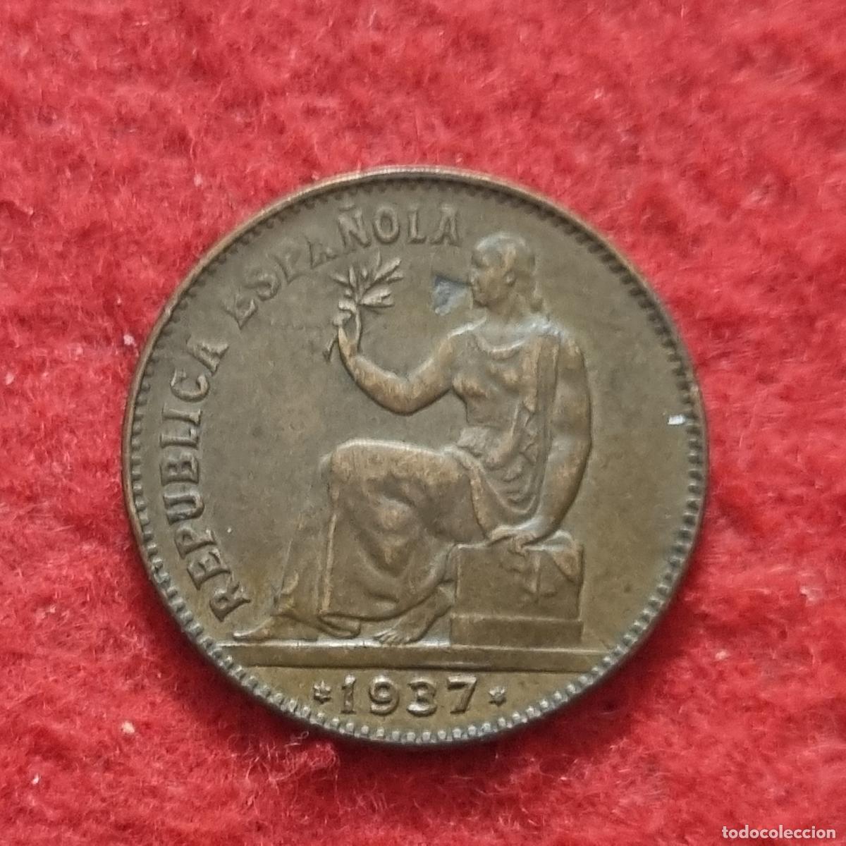Monedas Rep&uacute;blica: MONEDA 50 CENTIMOS 1937 REPUBLICA ESPA&Ntilde;OLA ESTRELLAS VISIBLES 3 6 MBC+ ORIGINAL C39