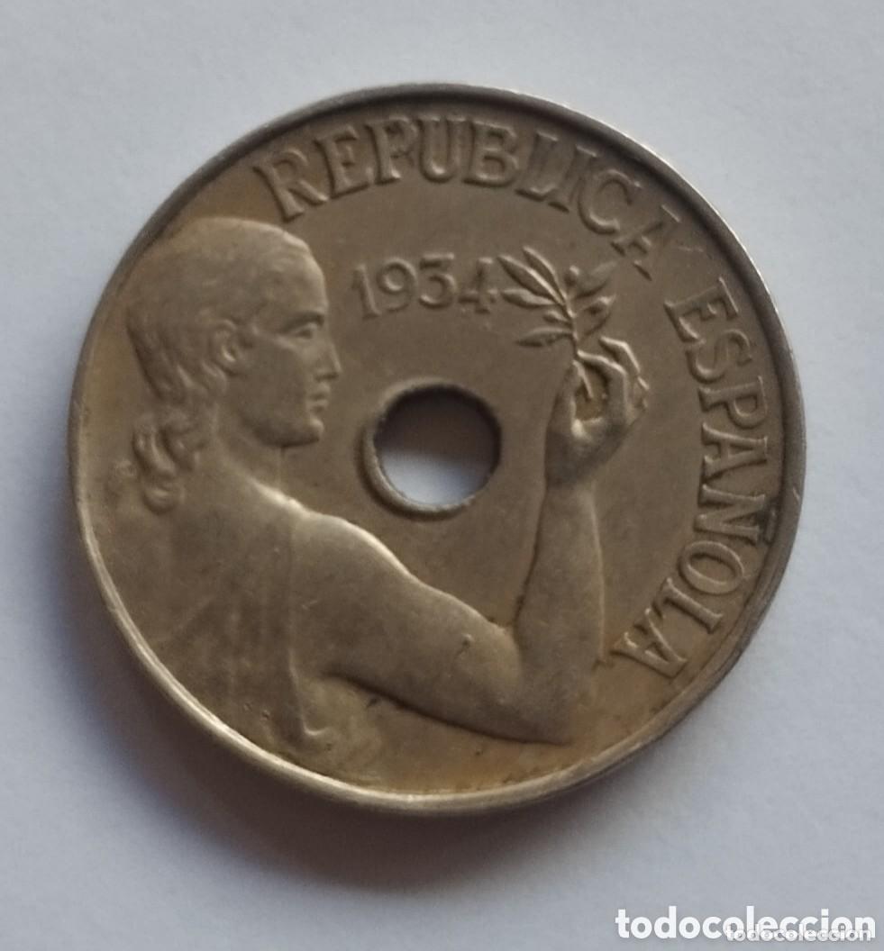 Monedas Rep&uacute;blica: MONEDA DE 25 C&Eacute;NTIMOS 1934 REP&Uacute;BLICA