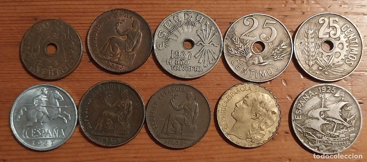 Monedas Rep&uacute;blica: Lote de 10 monedas espa&ntilde;olas del s. XX. Rep&uacute;blica.