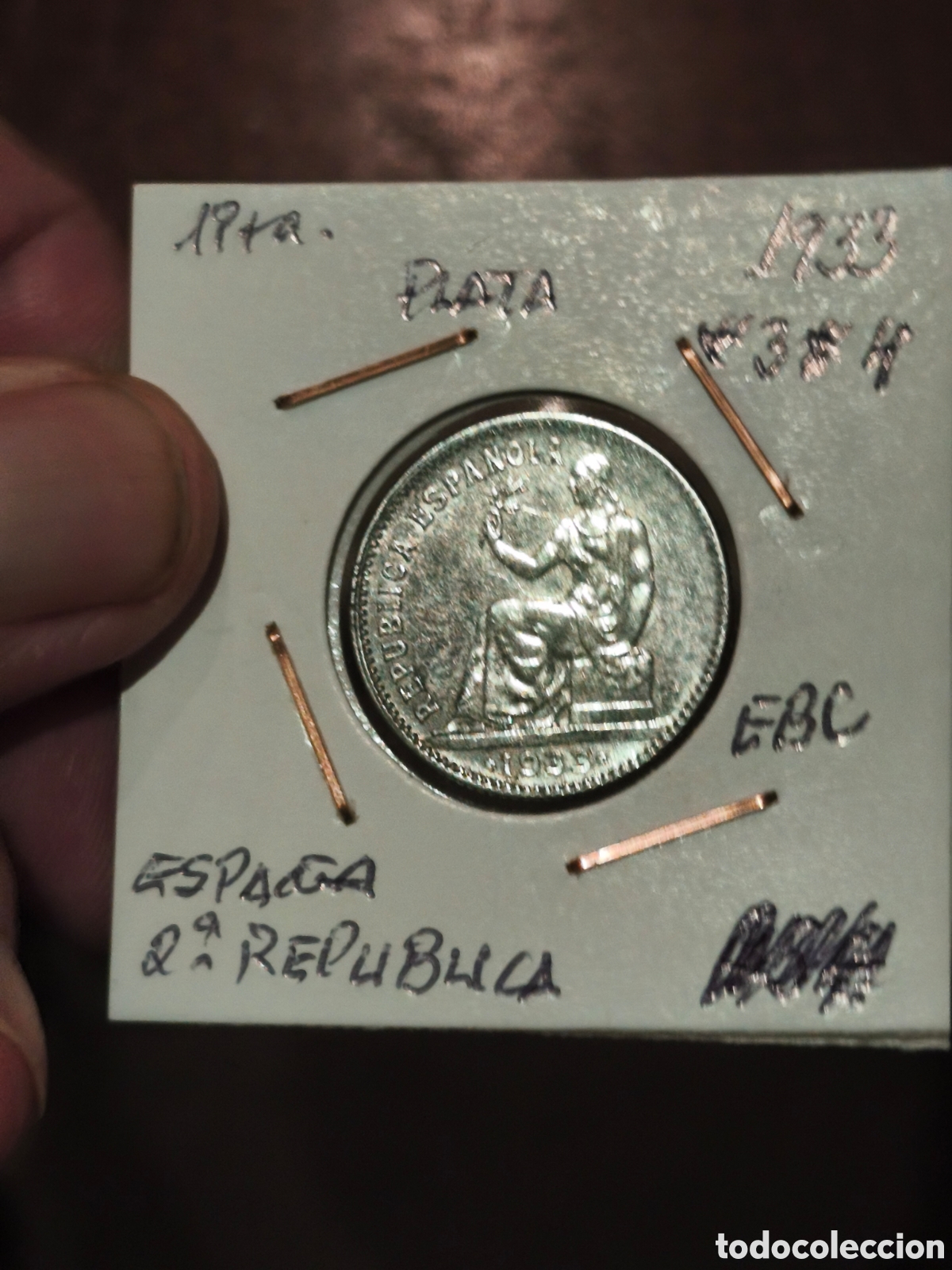 Monedas Rep&uacute;blica: 1 pts ll republica plata Espa&ntilde;a 1933*4 ebc preciosa escasa ver im&aacute;genes ocasion
