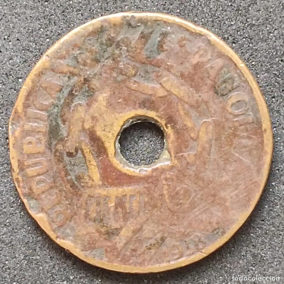 Monedas Rep&uacute;blica: ESPA&Ntilde;A MONEDA 25 C&Eacute;NTIMOS DE PESETAS - A&Ntilde;O 1938 - CIRCULADA. COBRE