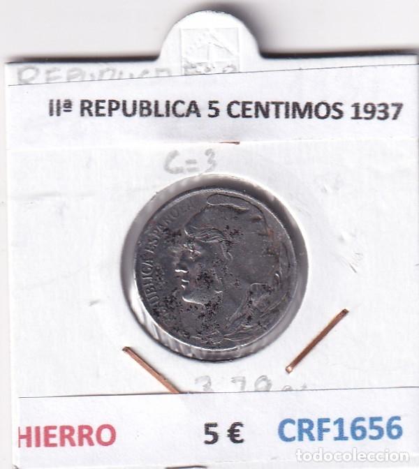 Monedas Rep&uacute;blica: CRF1656 MONEDA ESPA&Ntilde;A II&ordf; REPUBLICA 5 CENTIMOS 1937 HIERRO